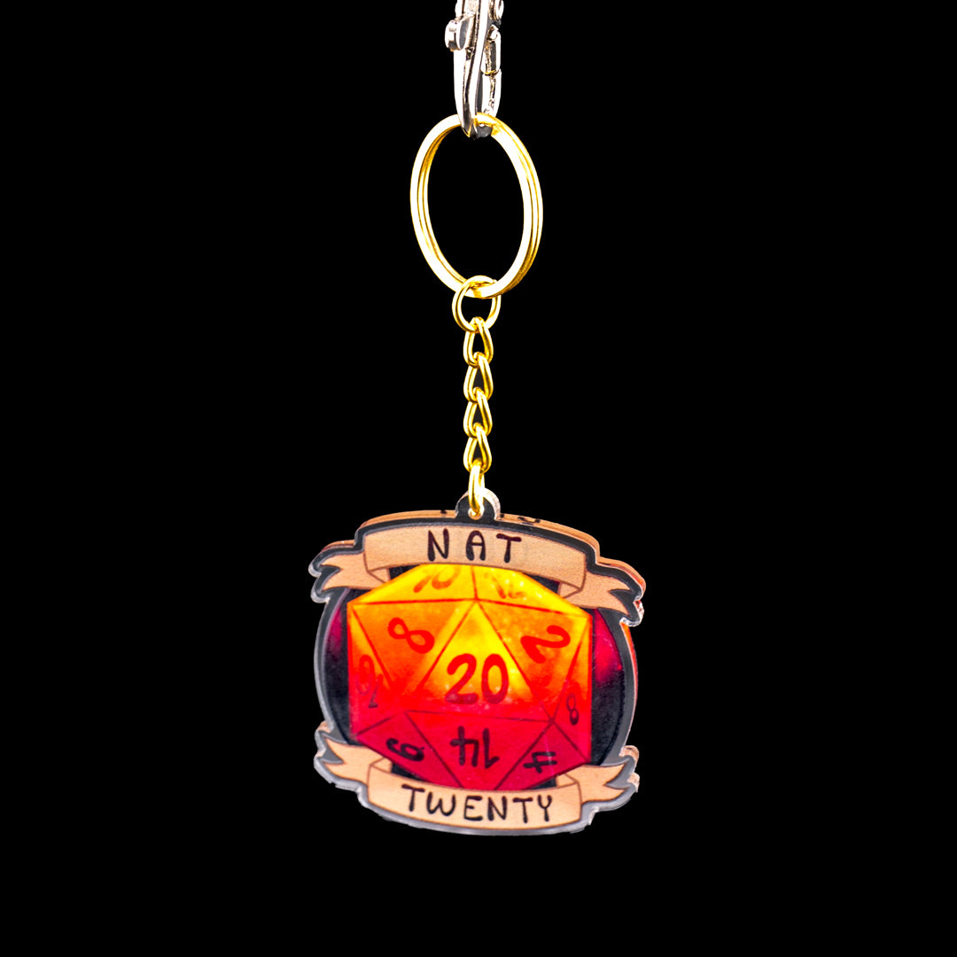 Crit Fail / Nat 20 Keychain