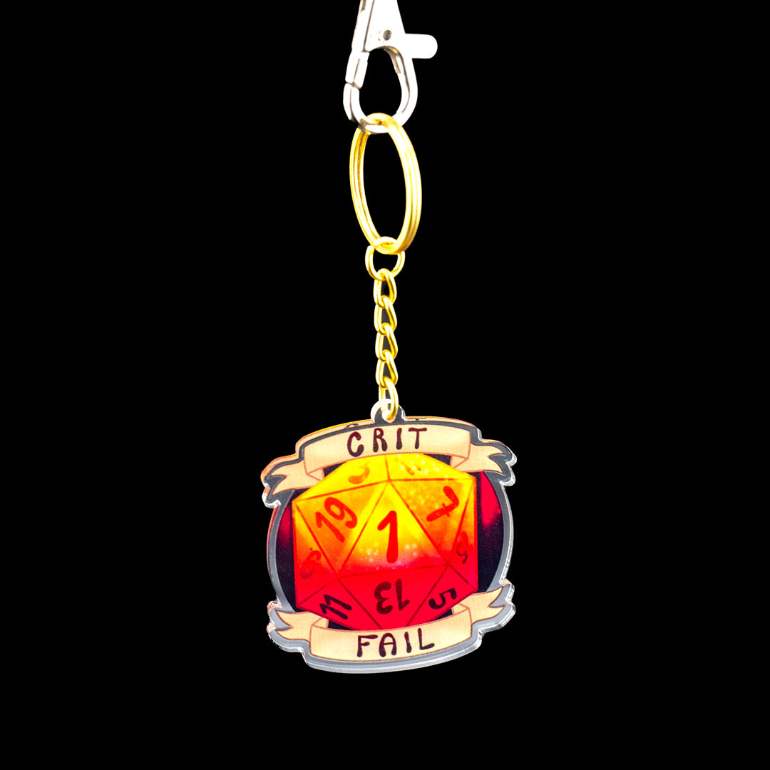 Crit Fail / Nat 20 Keychain