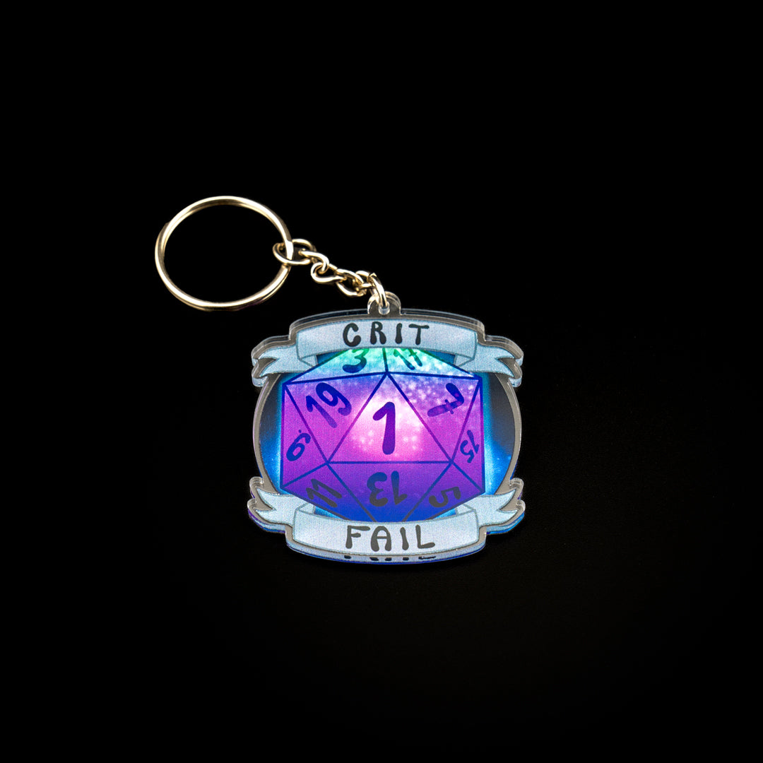 Crit Fail / Nat 20 Keychain