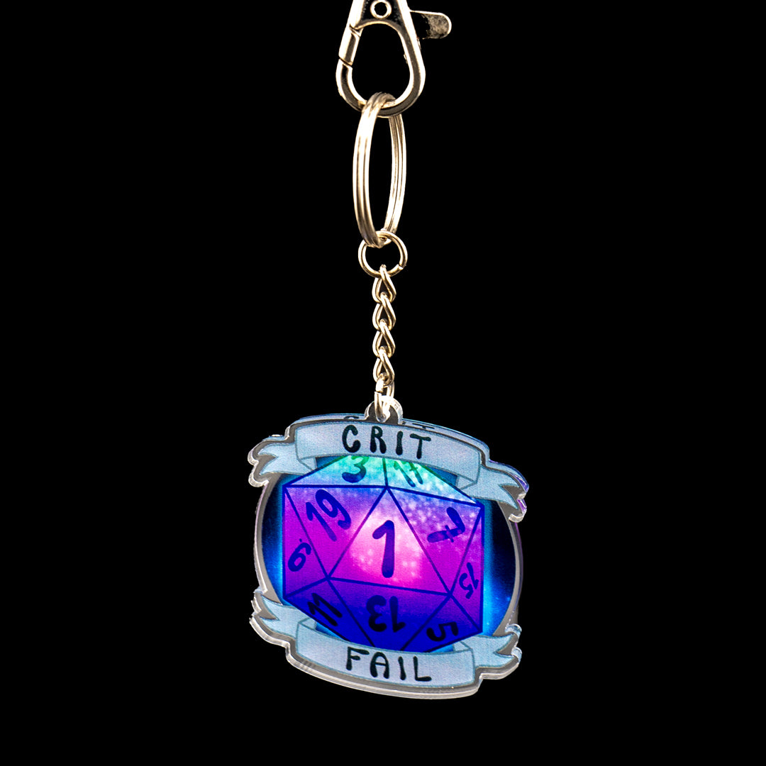 Crit Fail / Nat 20 Keychain